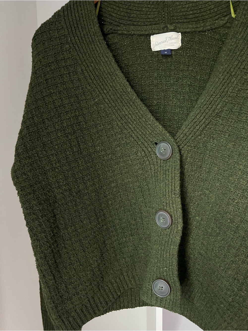 Universal Thread Olive Green Chunky Button Cardigan - Picture 3 of 5